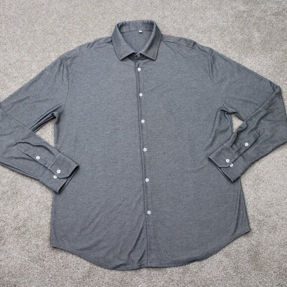 State & Liberty Shirt Mens 3XL XXXL Gray Athletic Fit 4-Way Stretch L/S Button - Picture 1 of 13